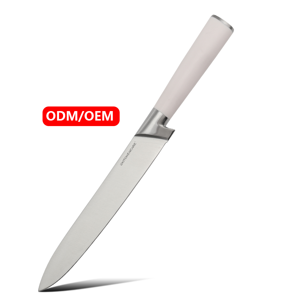 Hip-home 2025 new release OEM plastic slicing carving knife white kitchen knife
