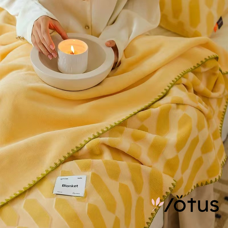 jacquard double sherpa blanket