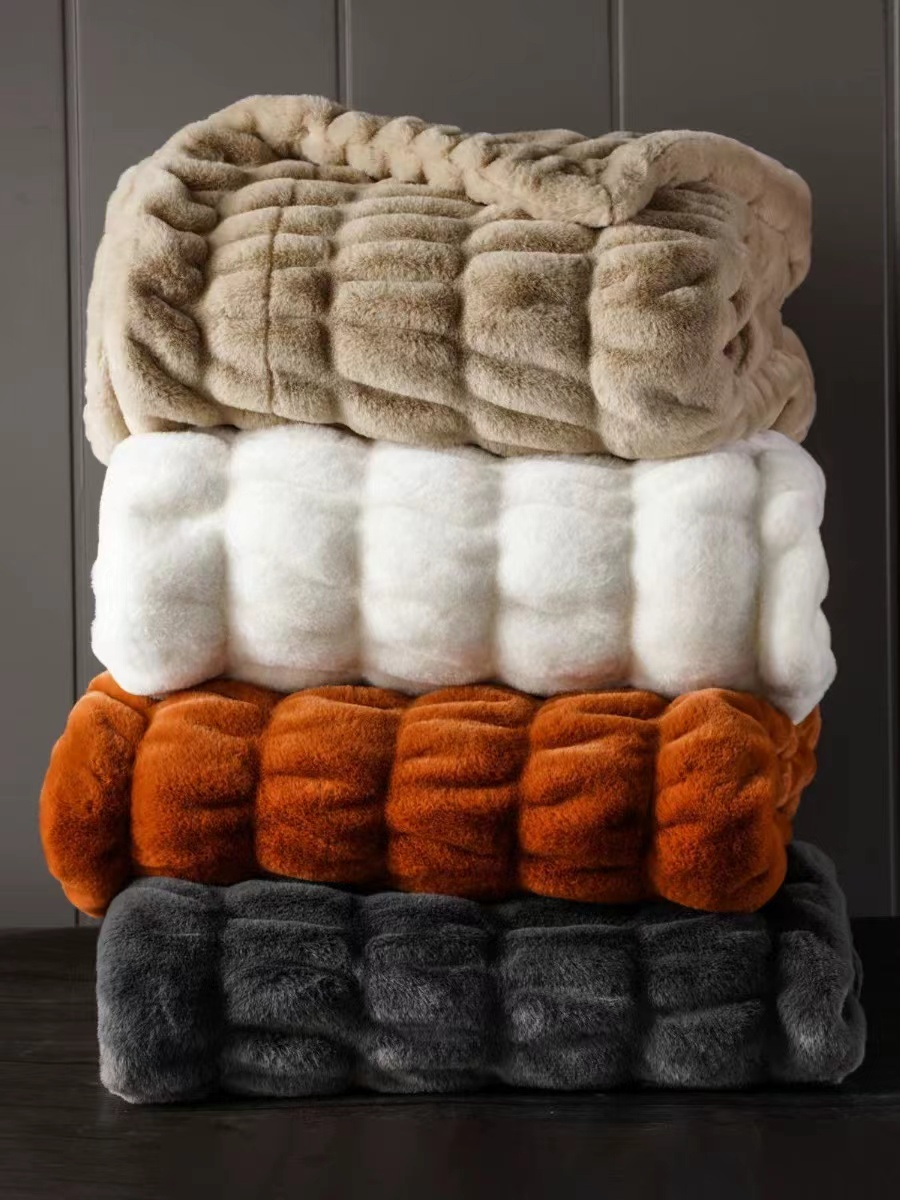 Jacquard double sherpa blanket