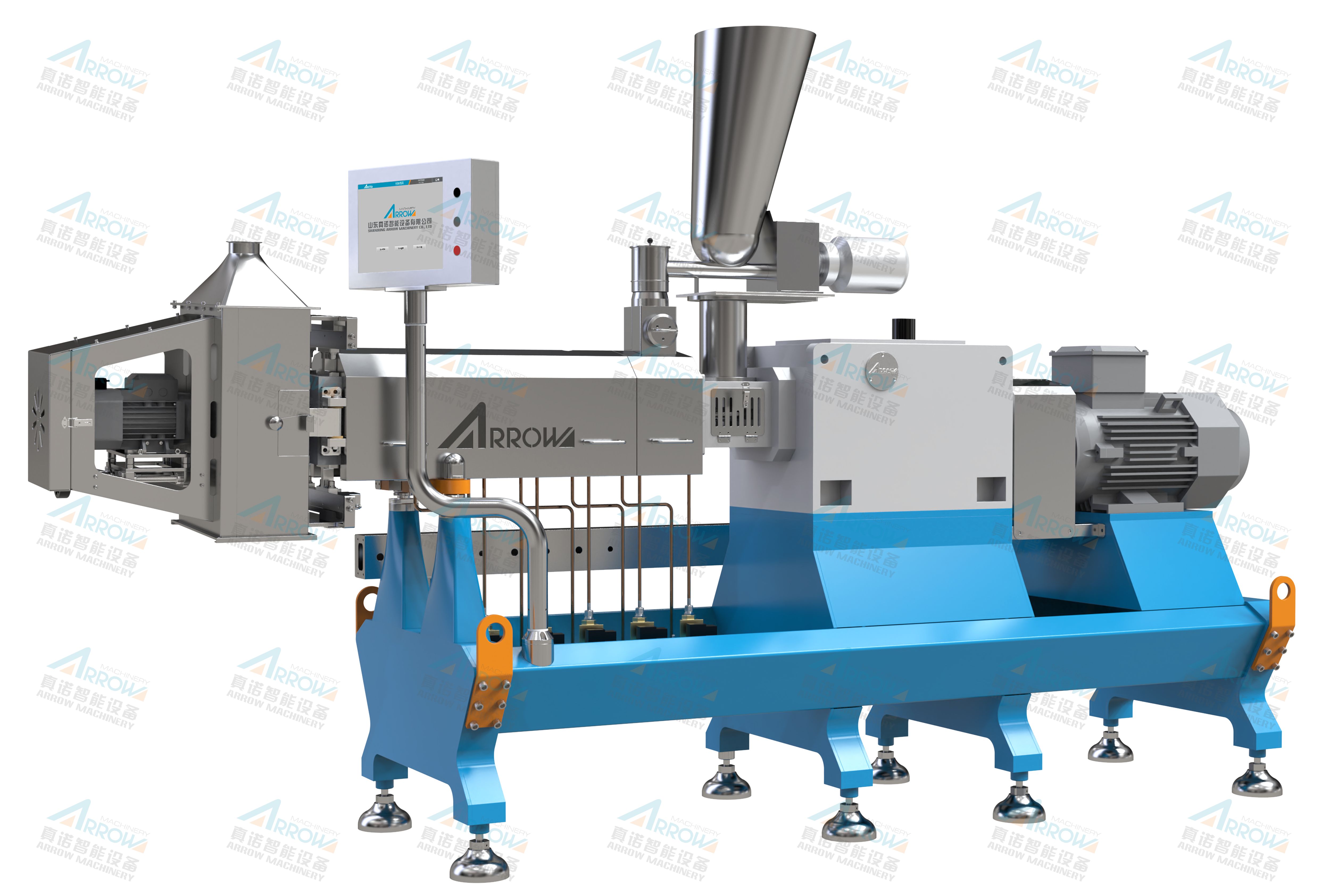 Floating fish feed processing line