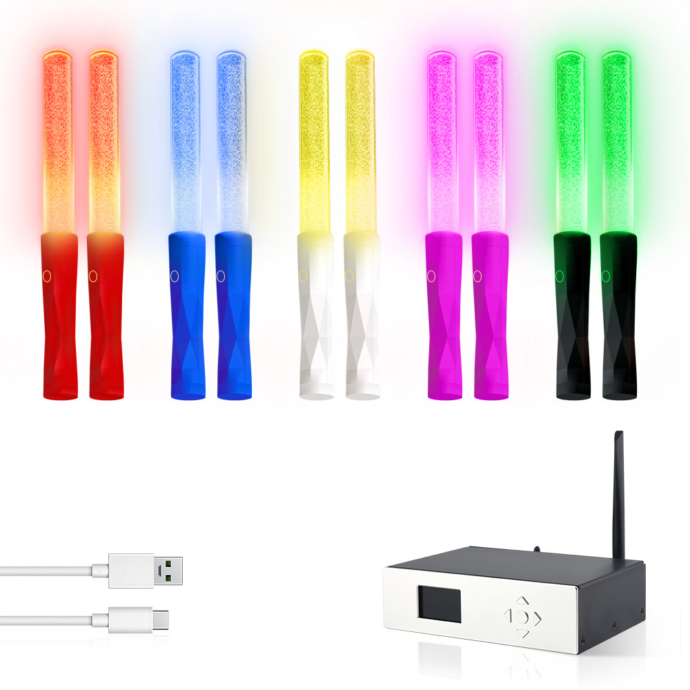 GFLAI Rechargeable Remote Control Light Stick 4-Zone 12-Channal for Concert Festival Brand Event