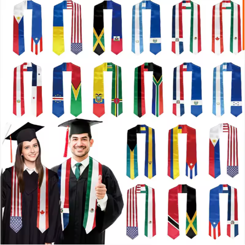 University Graduation Stole with Digital Print and Customized Embroidery CostumeProp Graduation Sash