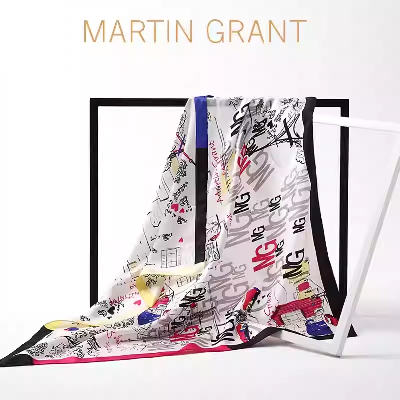 Silk Printed Square Scarf - Spring & Summer