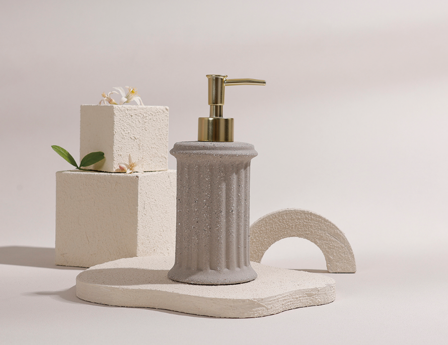 Lotion bottle, recycled ceramic