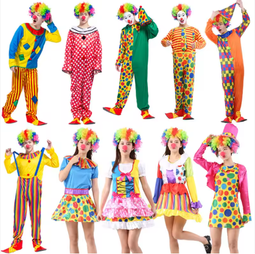 Halloween Adult Clown Cosplay Costume Men's Funny Masquerade Halloween Clown Clothes for Halloween