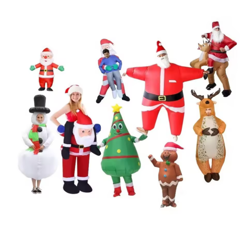 Adult Inflatable Santa Pick Me up Costume Snowman Elk Walking Blow up Christmas Outfit Kids