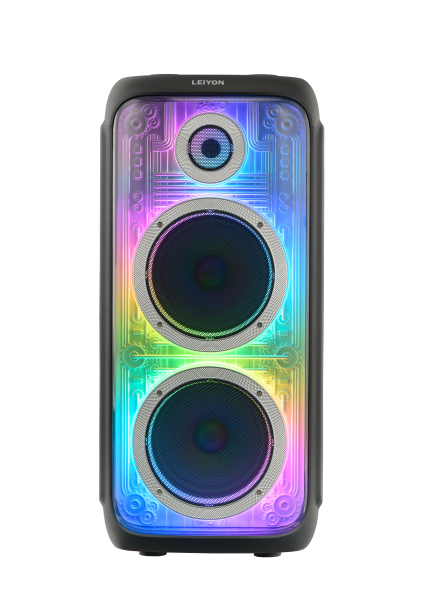 100W Double 8" Bluetooth Speaker 08D43 LED light Portable Wireless TWS Bluetooth PA Speaker