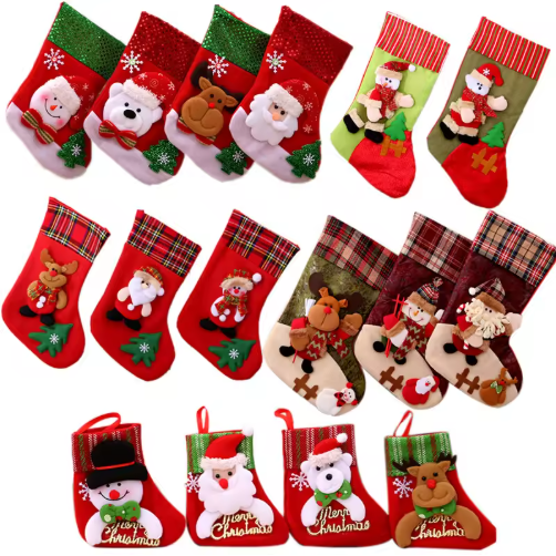 Santa Claus Socks and Christmas Tree Hanging Stockings Costume Props