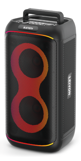 40W Double 6.5" Bluetooth Speaker 06D41B LED light Portable Wireless TWS Bluetooth PA Speaker