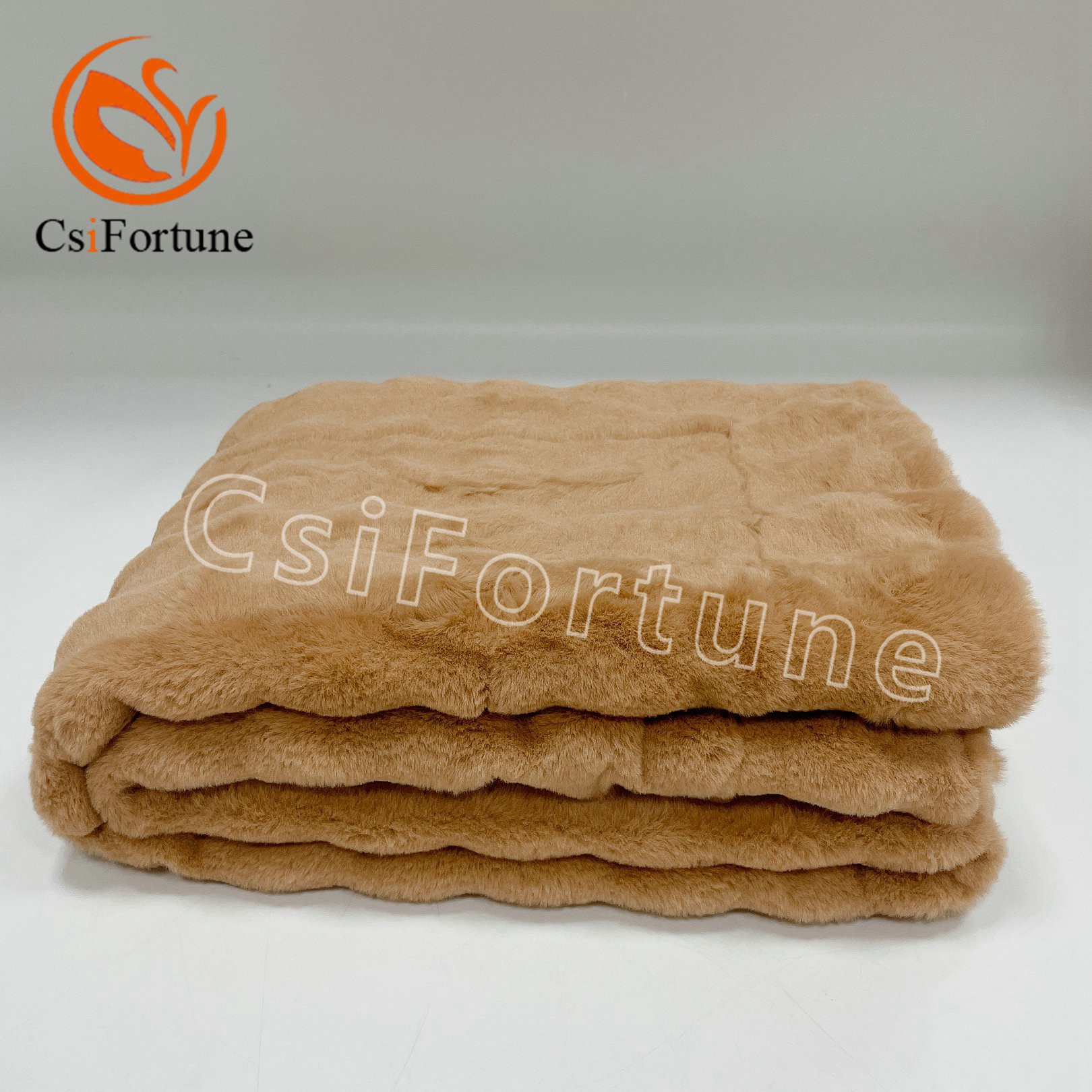 Bubble Rabbit Fur Reversible Blanket