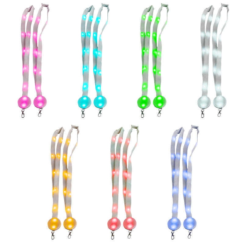 GFLAI Remote Control LED Nylon Lanyard 10 LEDs Sync Custom Color for Event Festivals Brand Marketing