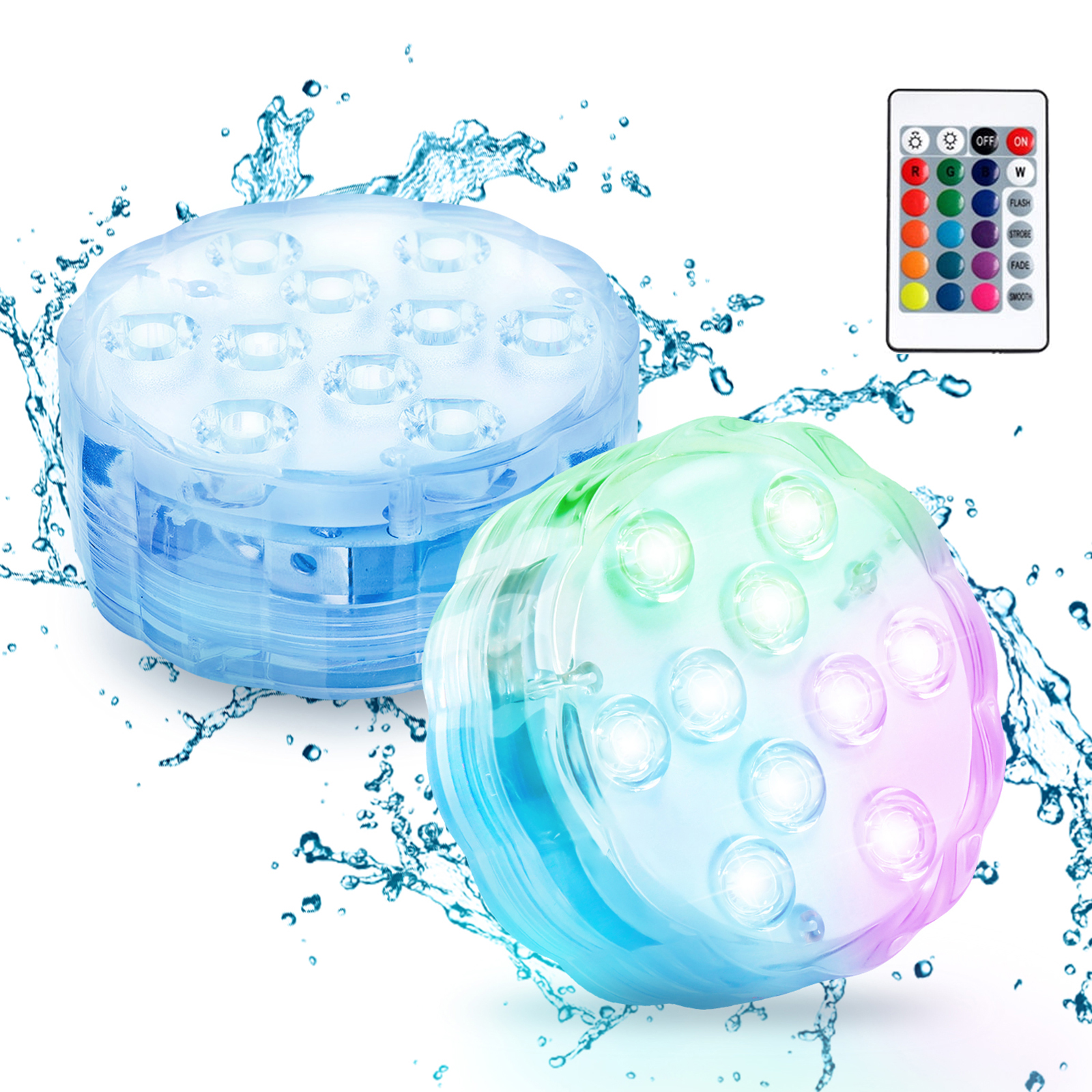 GFLAI IR Remote Controlled Submersible LED Light for Pool Party Bathroom Decoration Custom Logo