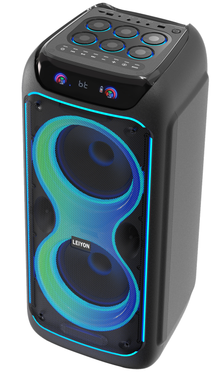 100W Double 8" Bluetooth Spker 08D36 LED light Portable Wireless TWS Bluetooth eaPA Speaker