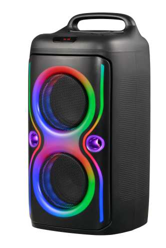 40W Double 6.5" Bluetooth Speaker 06D42 LED light Portable Wireless TWS Bluetooth PA Speaker