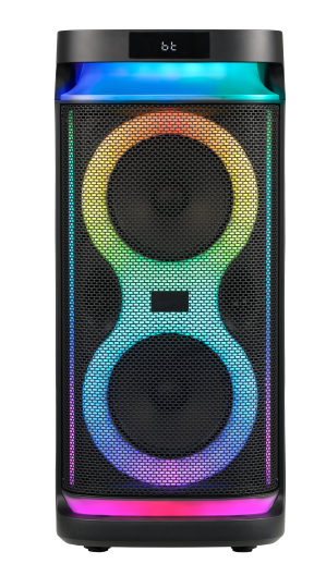 40W Double 6.5" Bluetooth Speaker 06D27 LED light Portable Wireless TWS Bluetooth PA Speaker