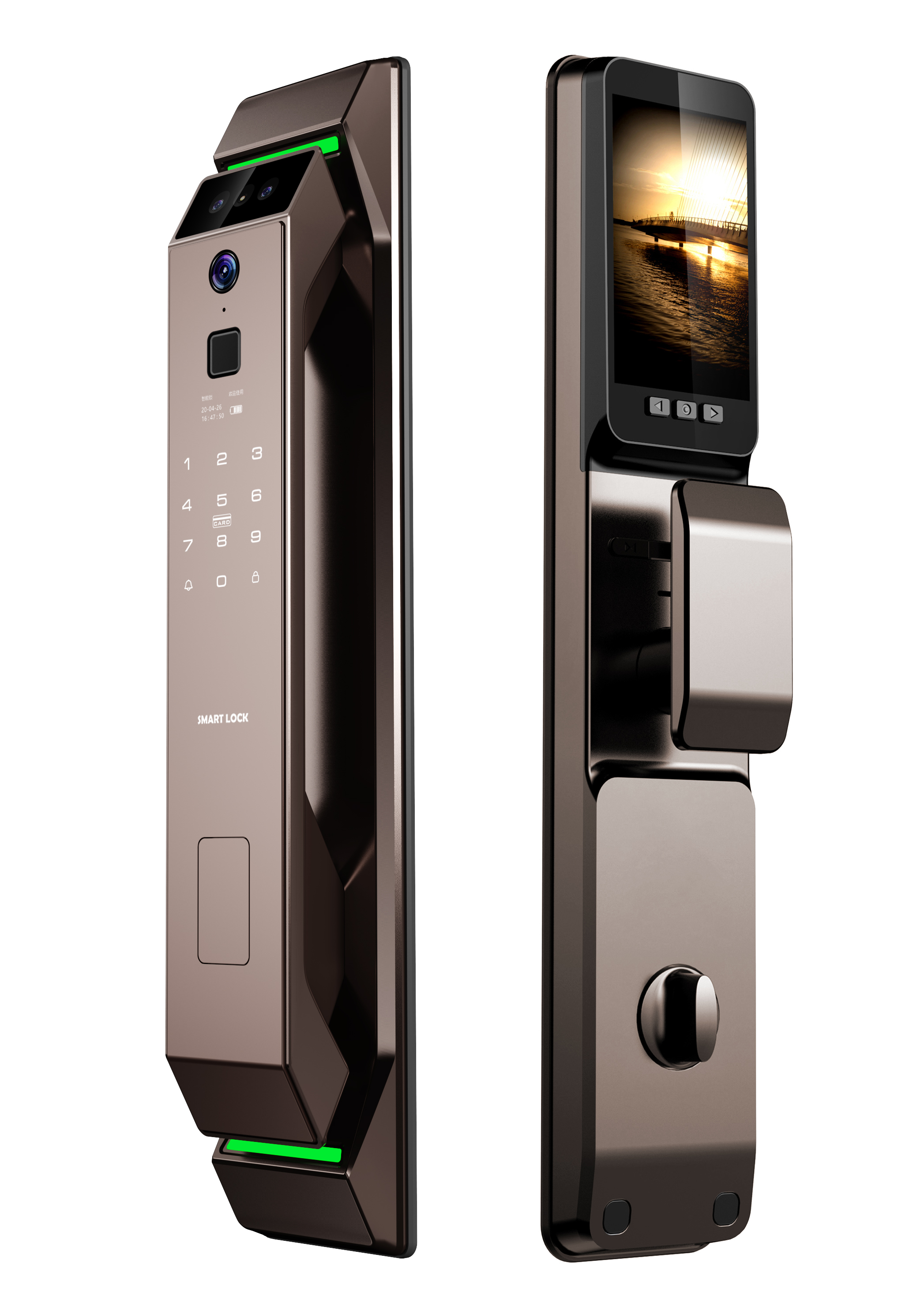Jiahome Smart Lock With Face Camera Fingerprint Passcard Card With Active Video Intercome