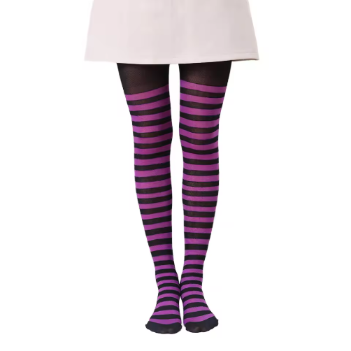 Women's Striped Pantyhose for Stage Parties Colorful Stockings Ankle Body-Direct Factory Supply