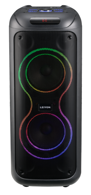 40W Double 6.5" Bluetooth Speaker 06D39C LED light Portable Wireless TWS Bluetooth PA Speaker
