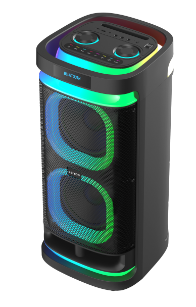 100W Double 8" Bluetooth Speaker 08D28 LED light Portable Wireless TWS Bluetooth PA Speaker
