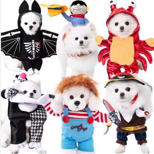 Funny Halloween Dog Clothes Cute Pet Dogs Cosplay Costumes Sets Comical Party Apparel for Dogs
