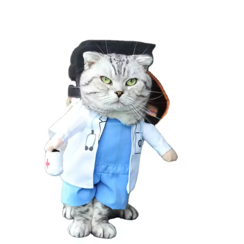 Pet Costume Denim Jeans Hoodie Halloween Costume Jumpsuit Dog Outfit Funny Coat