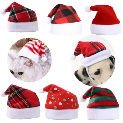 Pet Santa Hat Dog Cat Christmas Hat Pet Costumes Hat Holiday Party Cute Costumes