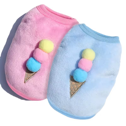 Autumn Winter Cartoon Puppy Pet Cat Coats Jacket Warm Fleece Dog Costumes Clothes for Small Dogs
