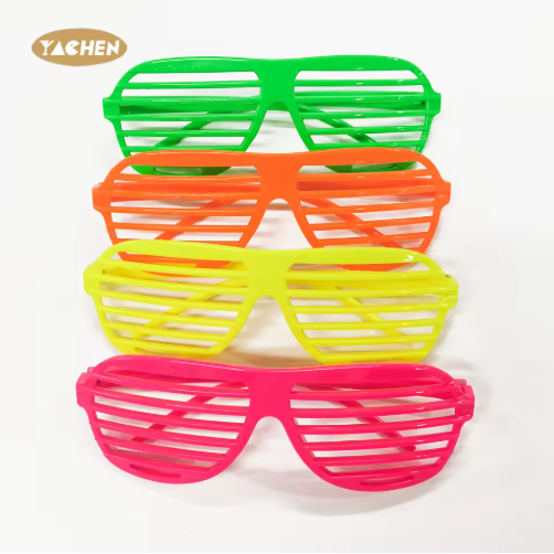 80s 90s Funny Party Glasses Festival Outfits Accessories Neon Party Shutter Glasses for Kids