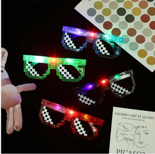New Flash Frame Glasses Light Neon Party Supplies Glow in the Dark Personality Light up LED Pixe