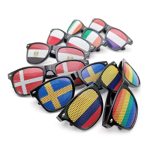 Football Fans Cheering Sunglasses Plastic Party Decorative Glasses UV Protection Country Flag