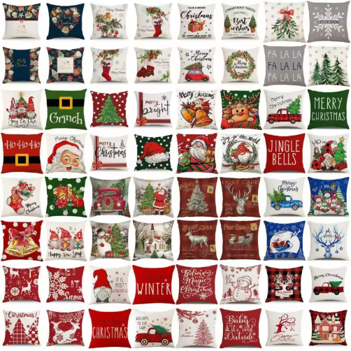 Modern Square Christmas Combination Pillowcase 3D Cross-Border Home Sofa Decoration Soft Cushion