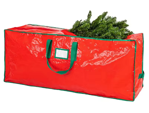 Waterproof Red Christmas Tree Storage Organizer Tote with Reinforced Handles Holiday Storage Boxes