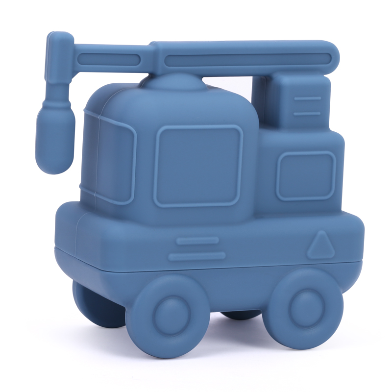 Bpa Free Infant Kid Set Floating Safety Non Slip Soft Construction Truck Silicone Baby Bath Toy