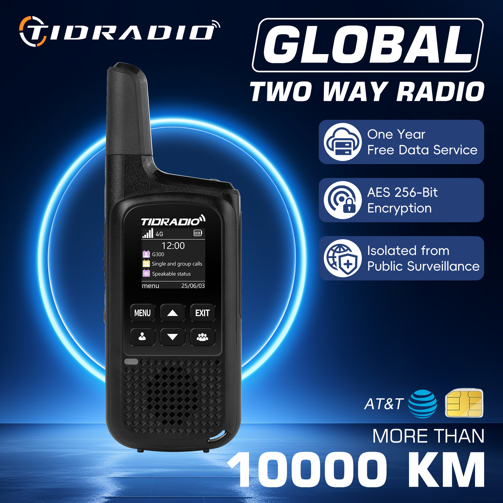 TID TD-G300 Cat1 POC 4G Two Way Radio Long Range 1.44 inch 2000MAh Walkie Talkie