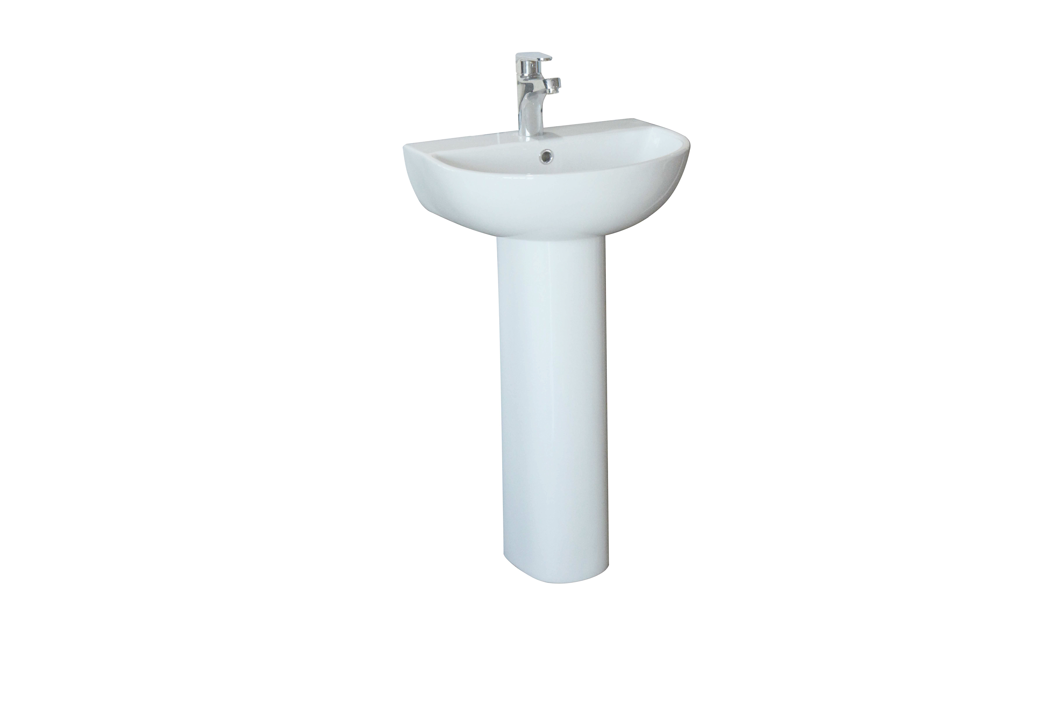 Washbasin with full pedestal sink