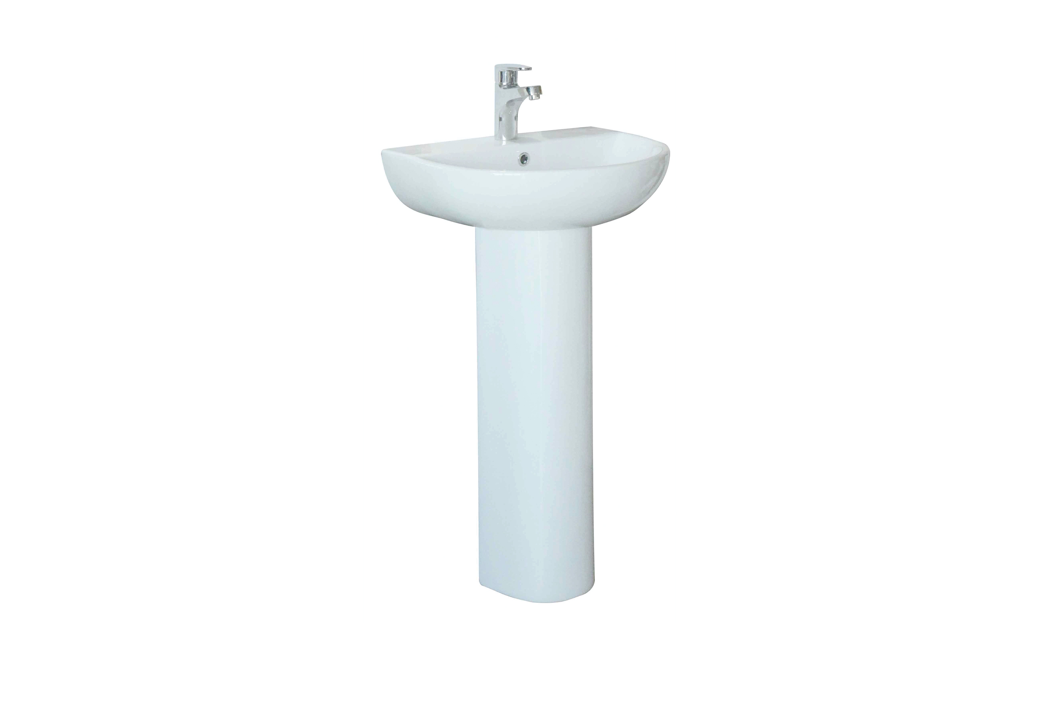Washbasin with full pedestal sink