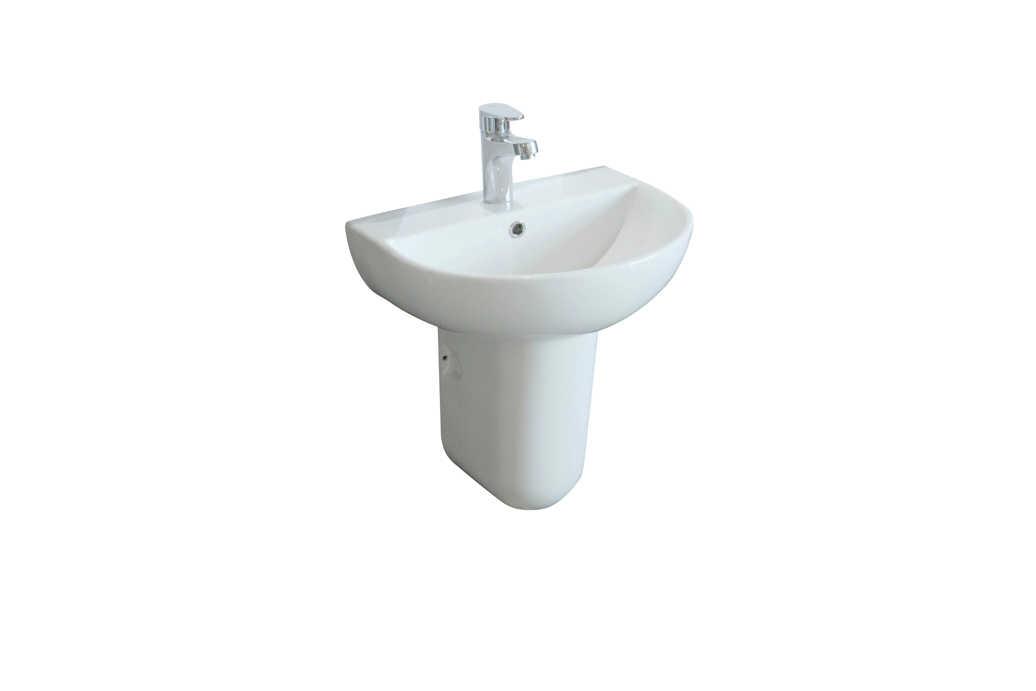 Washbasin with semi pedestal