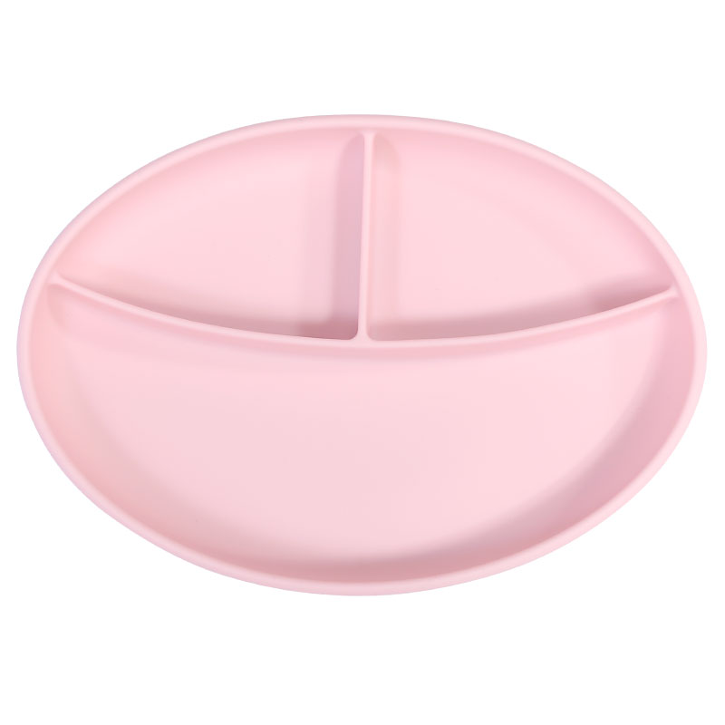 New Arrivals Bpa Free Anti Spill Collapsible Silicone Divided Plates for Baby