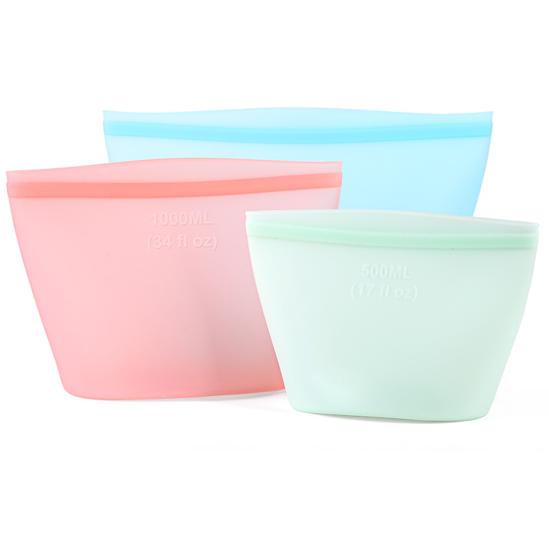 BPAFree Silicone Reusable Food Storage Bag Travel Vacuum Kitchen Accessories Breast Milk Storage Bag