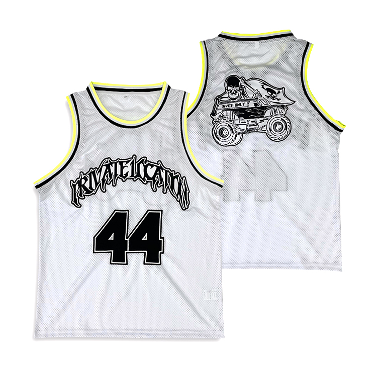 White Basketball Jersey Embroidery Sublimation Basketball Jersey
