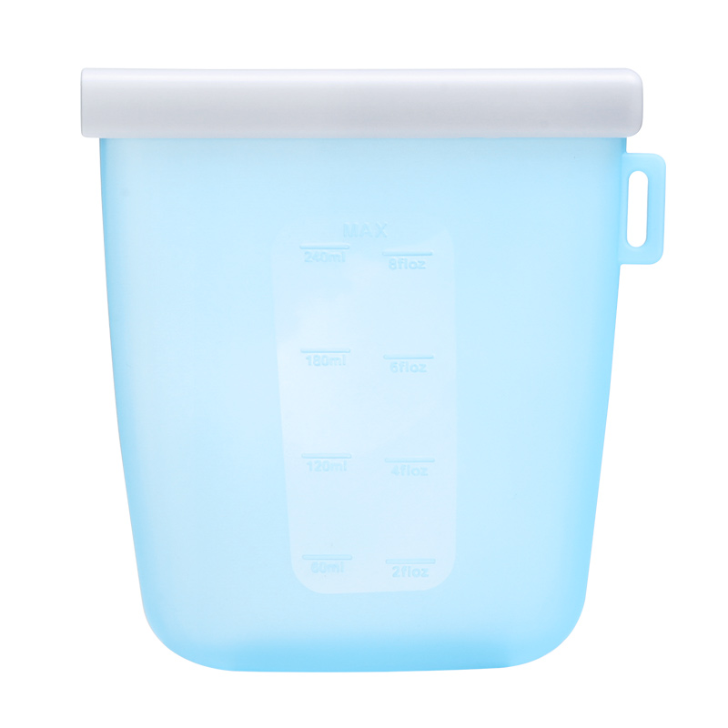 Food Grade Fresh Leakproof Pouch Collapsible Reusable BreastMilk Container Silicone Food Storage Bag