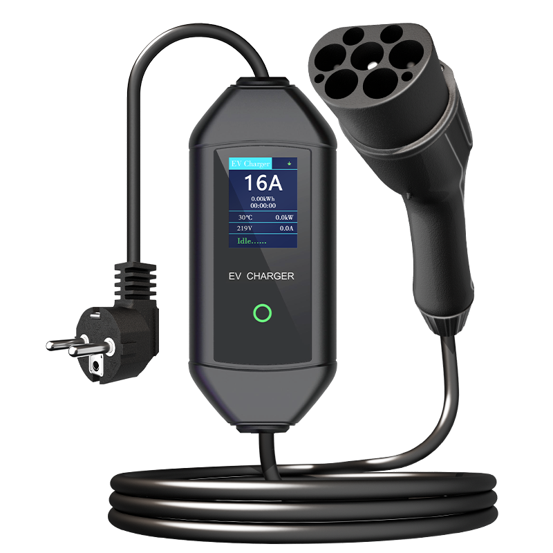Portable EV charger 5m length 2.8 inch display