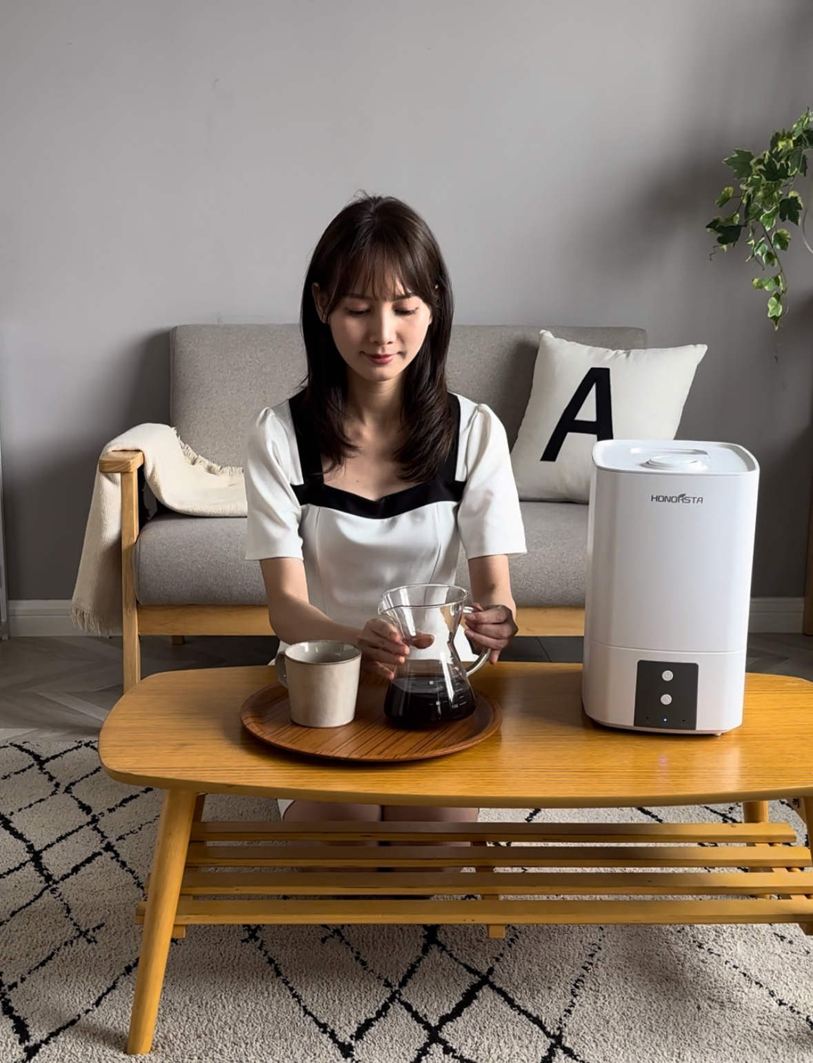 Top filling warm mist humidifier SH7220