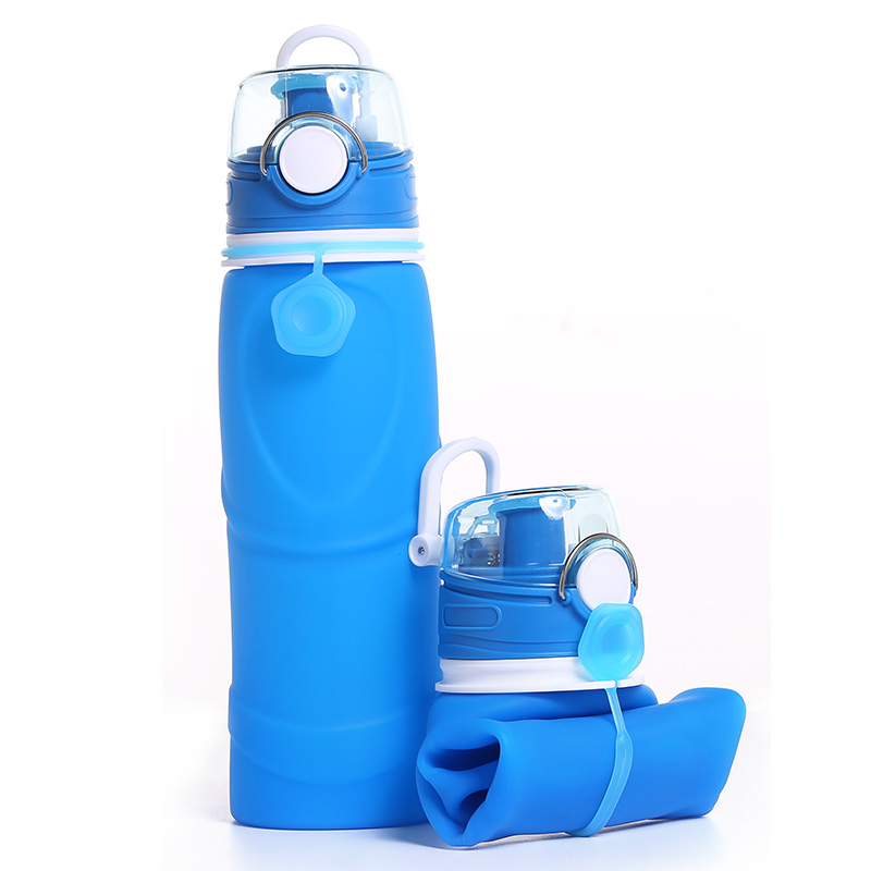 750ml BPA Free Eco Friendly Foldable Soft Silicone Water Bottle for Outdoor Sports