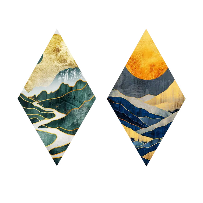 Diamond-shaped wall paintings