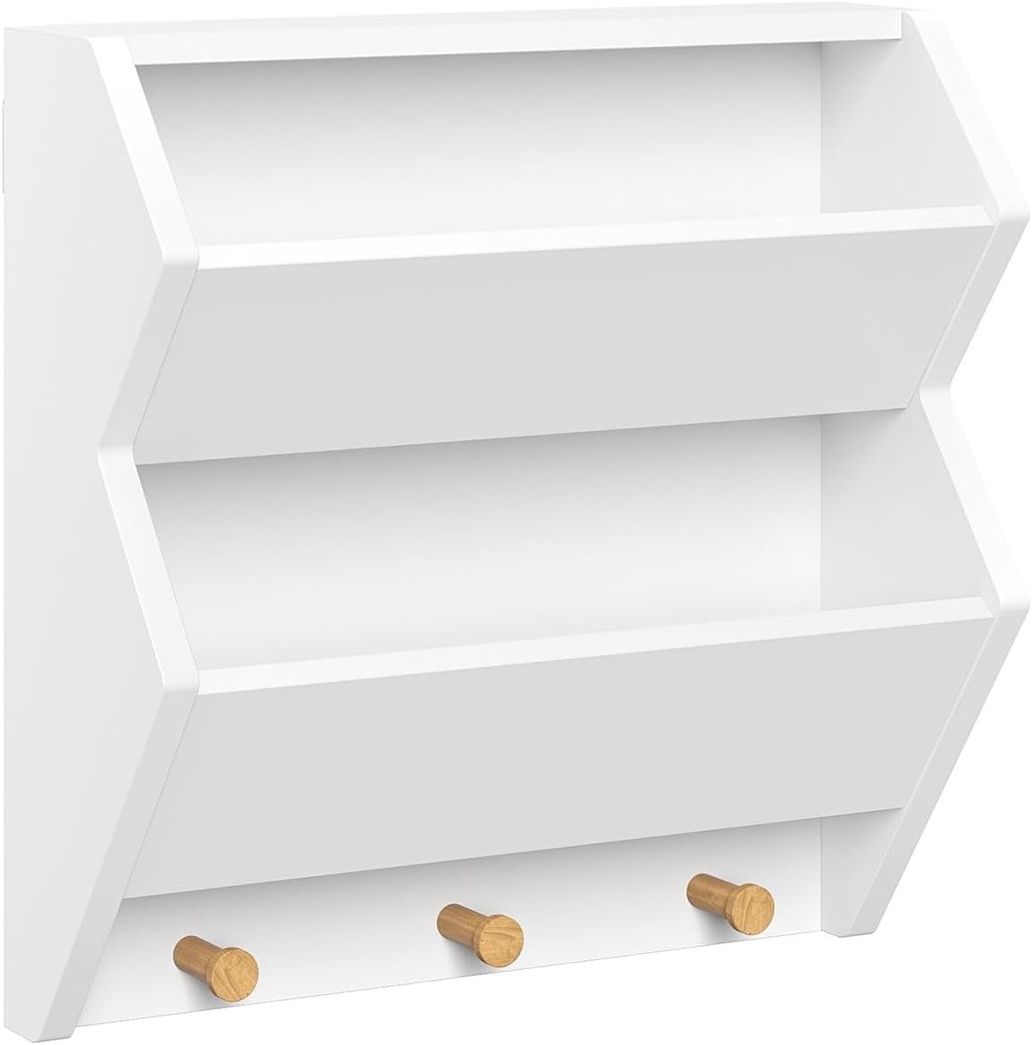 Kids Bookshelf with 2 Storage Bins and 3 Wooden Hooks - Playroom Bookshelf，Book and Toy Storage