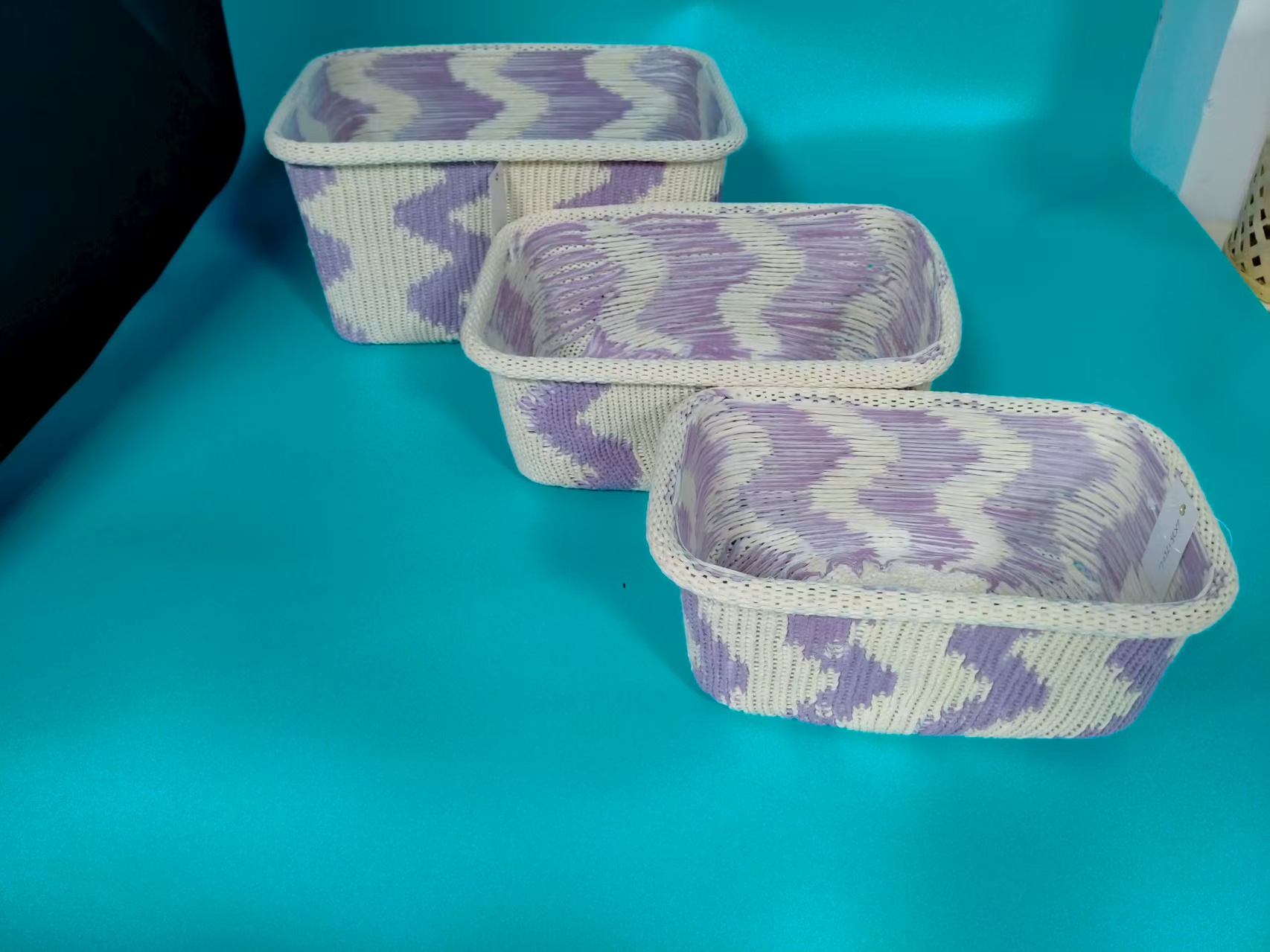 Handicraft storage square basket