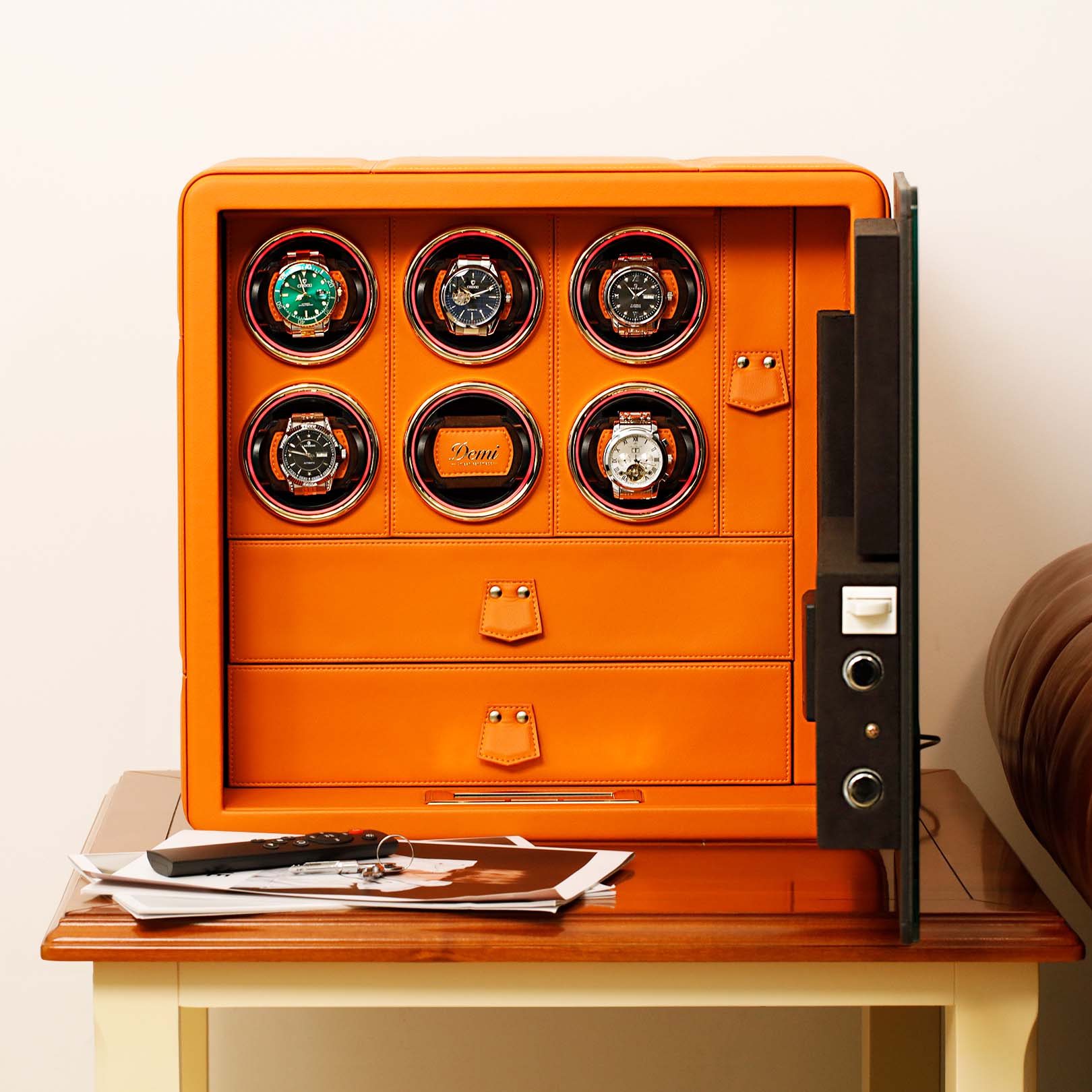 6 slots Luxury watch winder safes