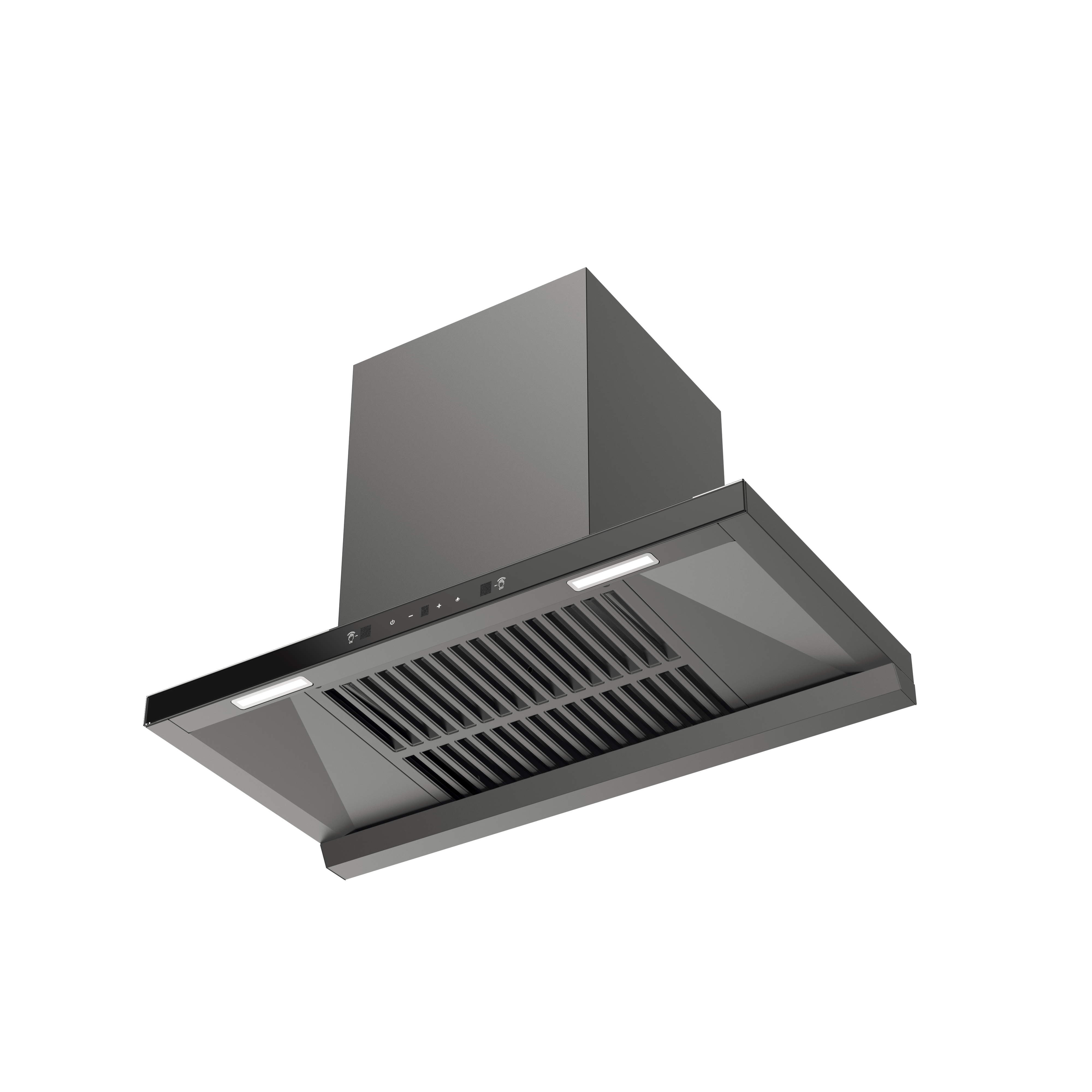 black paint+ black color Tempered front glass Range hood