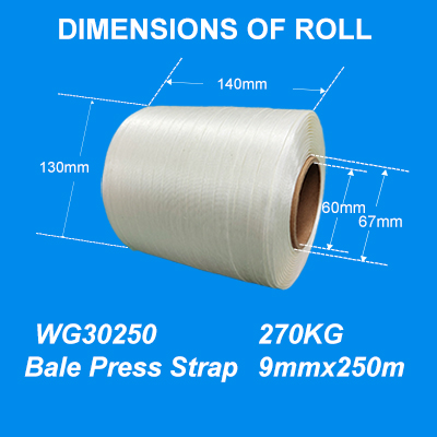 Hot Melt Strap Bale Strap Baling Strap for ORWAK Compacting Machine WG30 9mm*250m